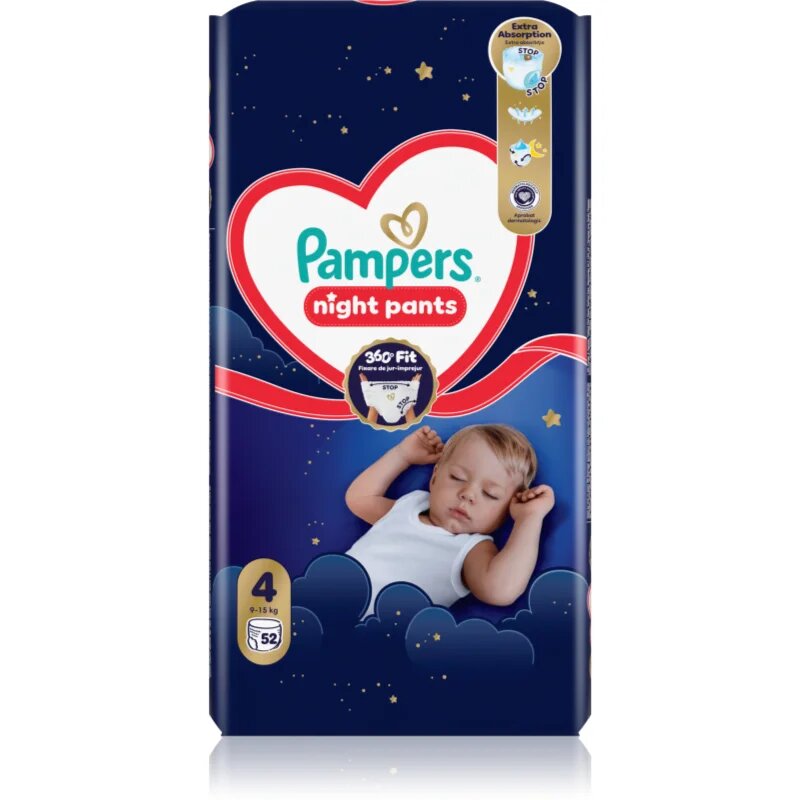 Pampers Night Pants Size 4 eldobható nadrágpelenkák éjszakára 9-15 kg 52 db