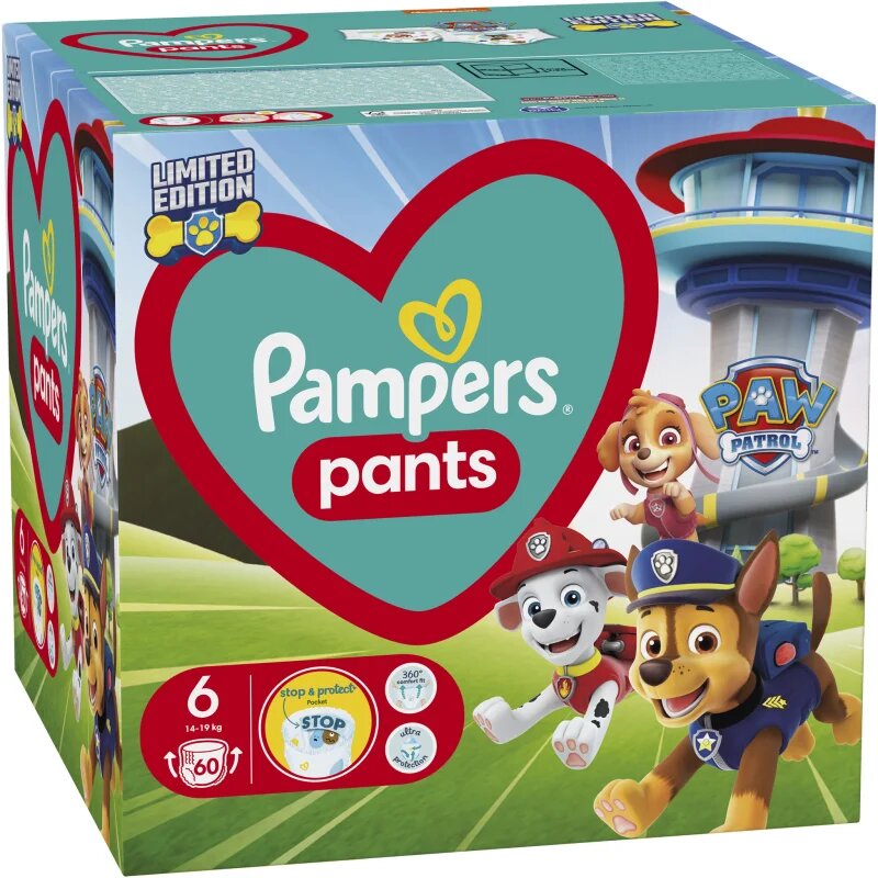 Pampers Pants Paw Patrol Size 6 eldobható nadrágpelenkák 13-19 kg 60 db