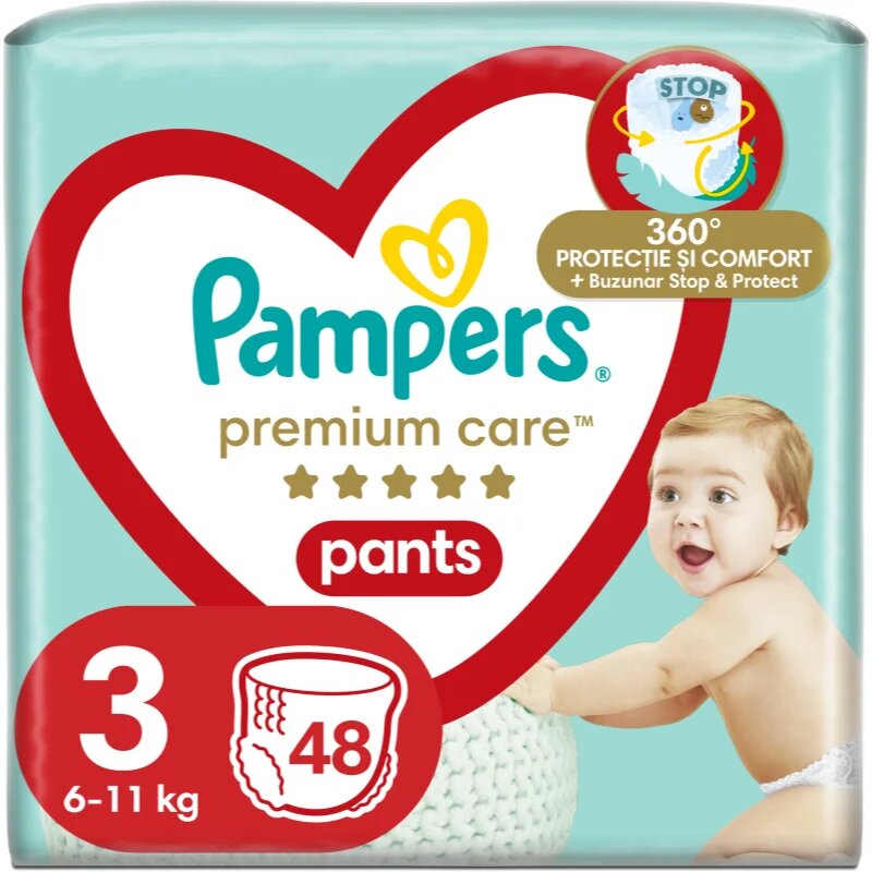 Pampers Premium Care Pants Size 3 eldobható nadrágpelenkák 6-11kg 48 db
