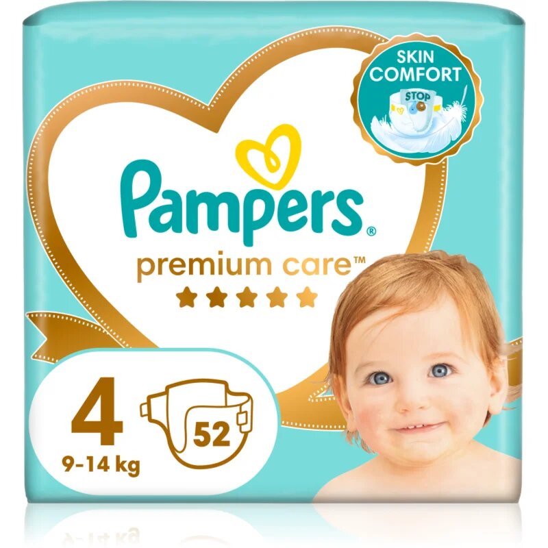 Pampers Premium Care Size 4 eldobható pelenkák 9-14 kg 52 db