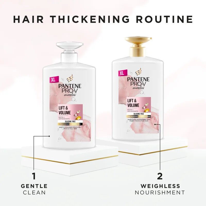 Pantene Pro-V Miracles Lift'N'Volume tömegnövelő sampon a selymes hajért biotinnal 1000 ml