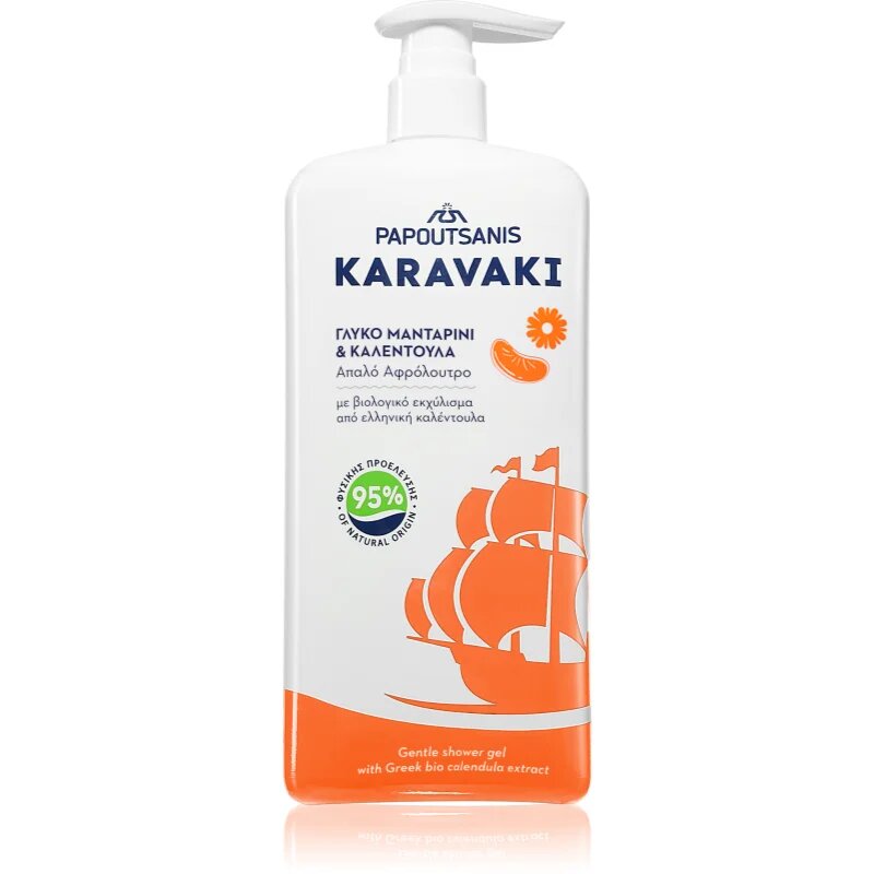 PAPOUTSANIS Karavaki Mandarine-Calendula tusfürdő gél 750 ml