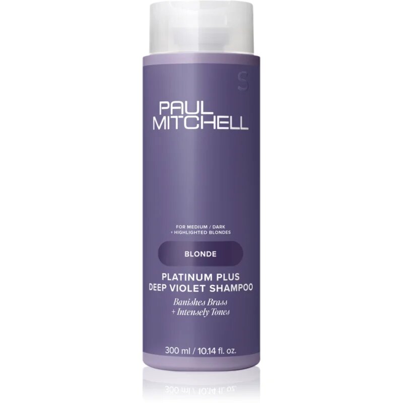 Paul Mitchell Blonde Platinum Plus Deep Violet Shampoo lila sampon semlegesíti a sárgás tónusokat 300 ml