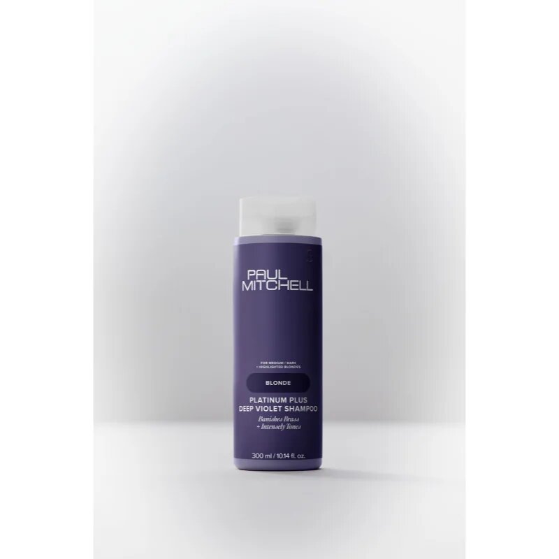 Paul Mitchell Blonde Platinum Plus Deep Violet Shampoo lila sampon semlegesíti a sárgás tónusokat 300 ml