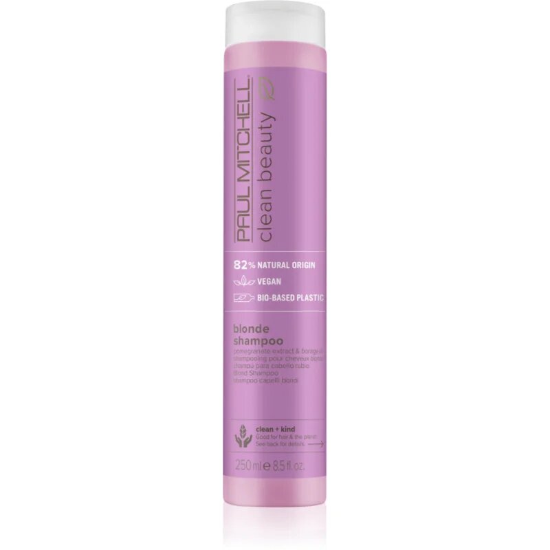 Paul Mitchell Clean Beauty Blonde Shampoo lila sampon szőkített melírozott hideg szőke hajra 250 ml