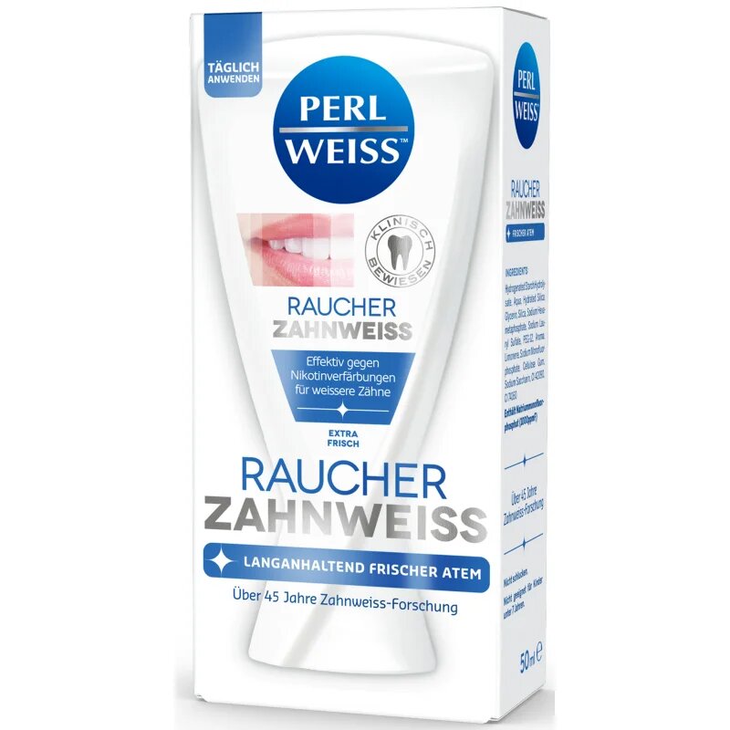 Perl Weiss Bleaching Toothpaste for Smokers fehérítő fogkrém dohányzóknak 50 ml