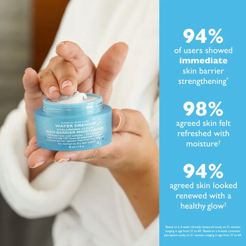 Peter Thomas Roth Water Drench Hyaluronic Cloud Rich Barrier Moisturizer gazdag hidratáló krém a bőrréteg megújítására 50 ml