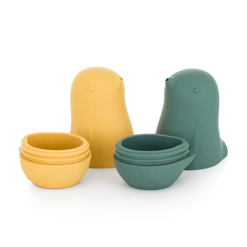 Petite&Mars Love Birds Fürdőjátékok 6 m+ Ochre Green 2 db