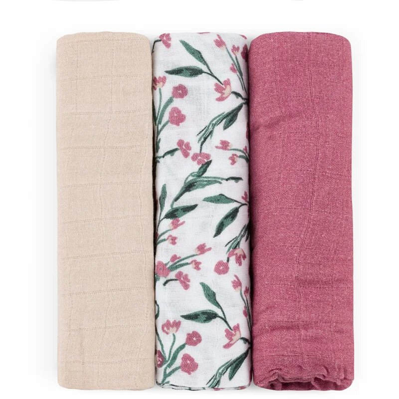 Petite&Mars Moussy mosható pelenkák Pink Meadow 68 x 68 cm 3 db