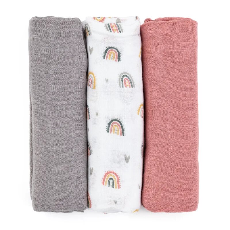 Petite&Mars Moussy mosható pelenkák Rose Rainbows 68 x 68 cm 3 db