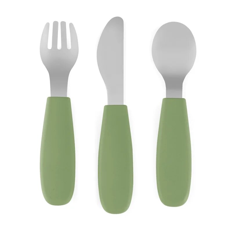 Petite&Mars Take&Match Stainless Steel Cutlery Set étkészlet gyermekeknek Sweet Pea 12m+ 3 db