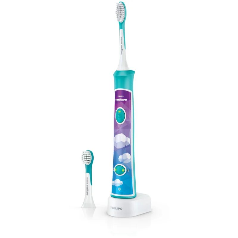 Philips Sonicare For Kids HX6322/04 szónikus elektromos gyermek fogkefék Bluetooth összeköttetéssel Aqua 1 db