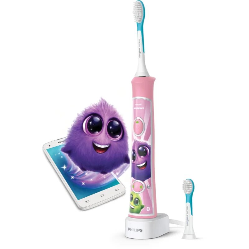 Philips Sonicare For Kids HX6352/42 szónikus elektromos gyermek fogkefék Bluetooth összeköttetéssel Pink 1 db