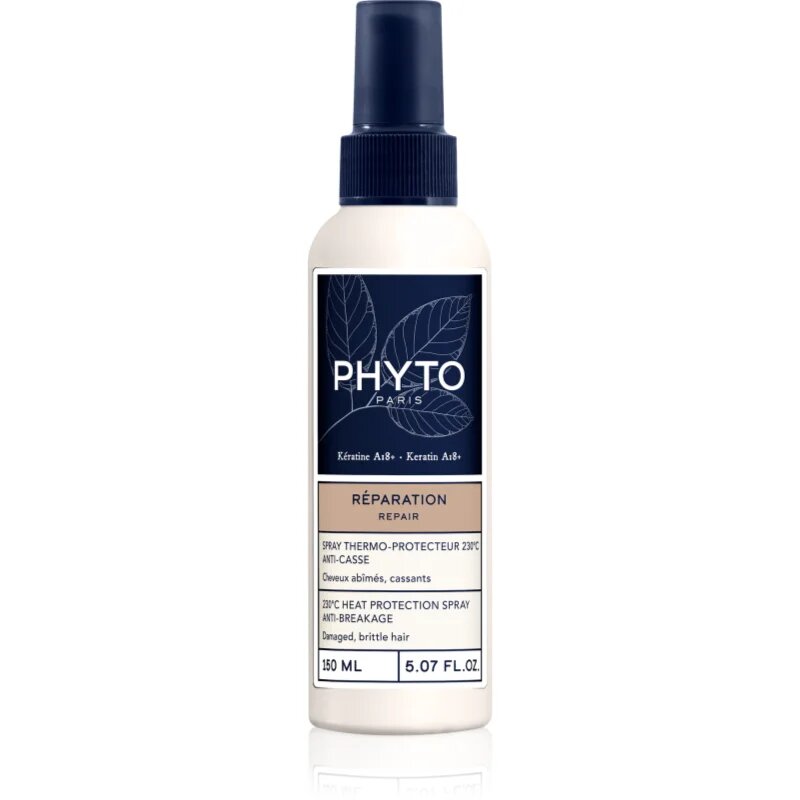 Phyto Repair 230° Heat Protection Spray Anti-Breakage hővédő spray hajsütővassal és hajvasalóval kezelt hajra 150 ml