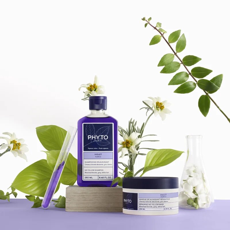 Phyto Violet No Yellow Shampoo tonizáló sampon a szőke és melírozott hajra 250 ml