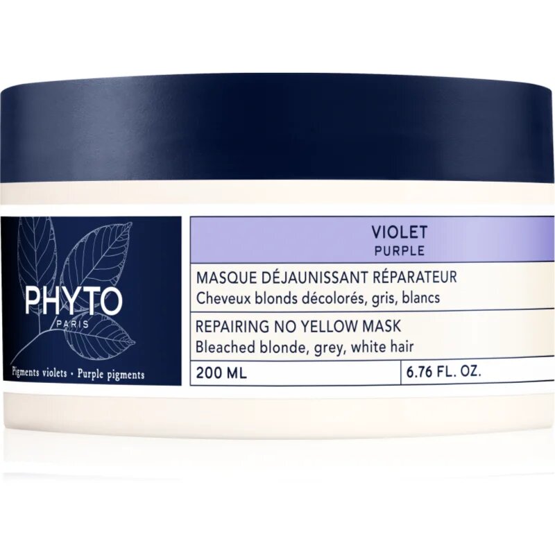 Phyto Violet Repairing No Yellow Mask regeneráló maszk a szőke és melírozott hajra 200 ml