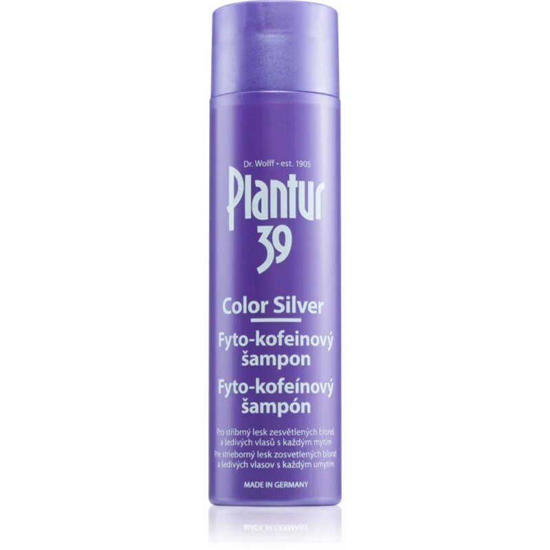 Plantur 39 Color Silver sampon koffein kivonattal semlegesíti a sárgás tónusokat 250 ml