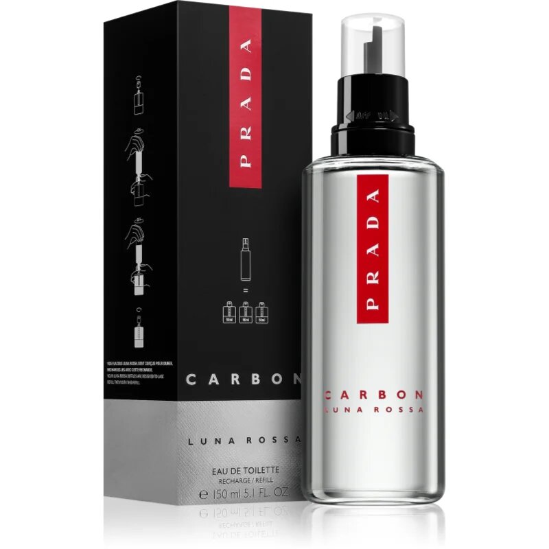 Prada Luna Rossa Carbon Eau de Toilette utántöltő uraknak Refill 150 ml