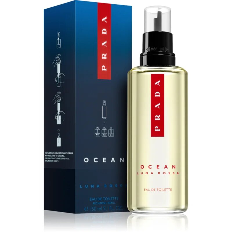 Prada Luna Rossa Ocean Eau de Toilette uraknak Refill 150 ml