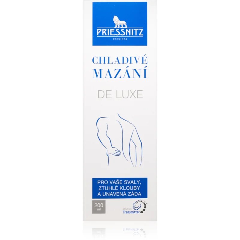 Priessnitz Cooling gel De Luxe hűsítő masszázs gél az izmokra és az izületekre 200 ml