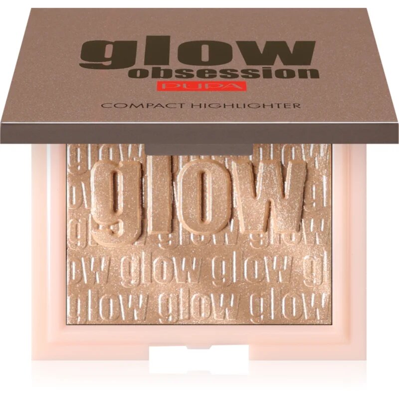 PUPA Milano Glow Obsession kompakt púderes élénkítő arcra árnyalat 100 - Light Gold 6 g