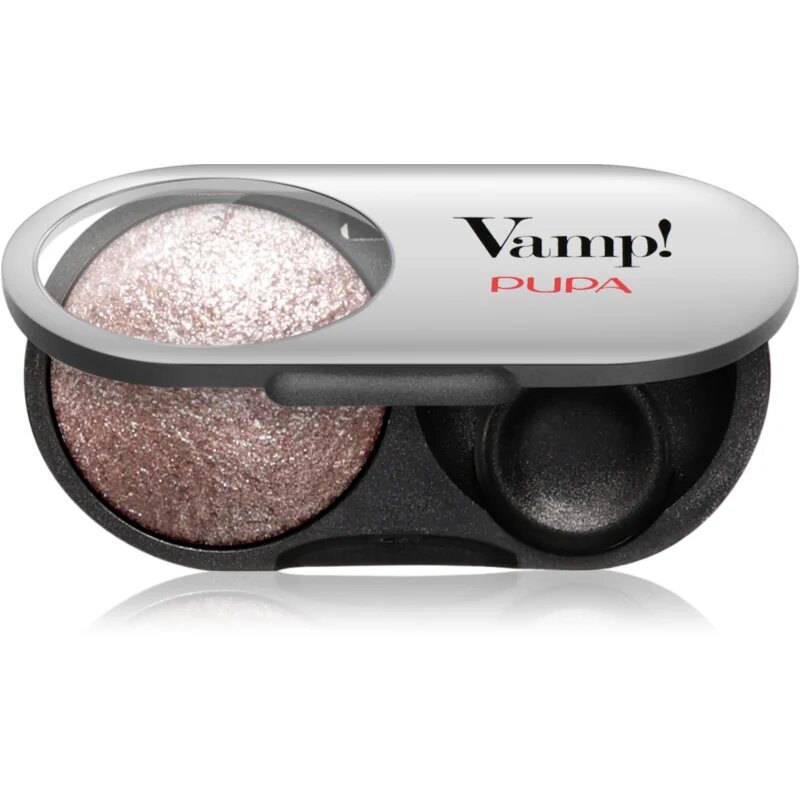 PUPA Milano Vamp! Radiant Baked Eyeshadow tartósan tündöklő szemhéjfestékek árnyalat 404 Cold Taupe - WET & DRY 1 g