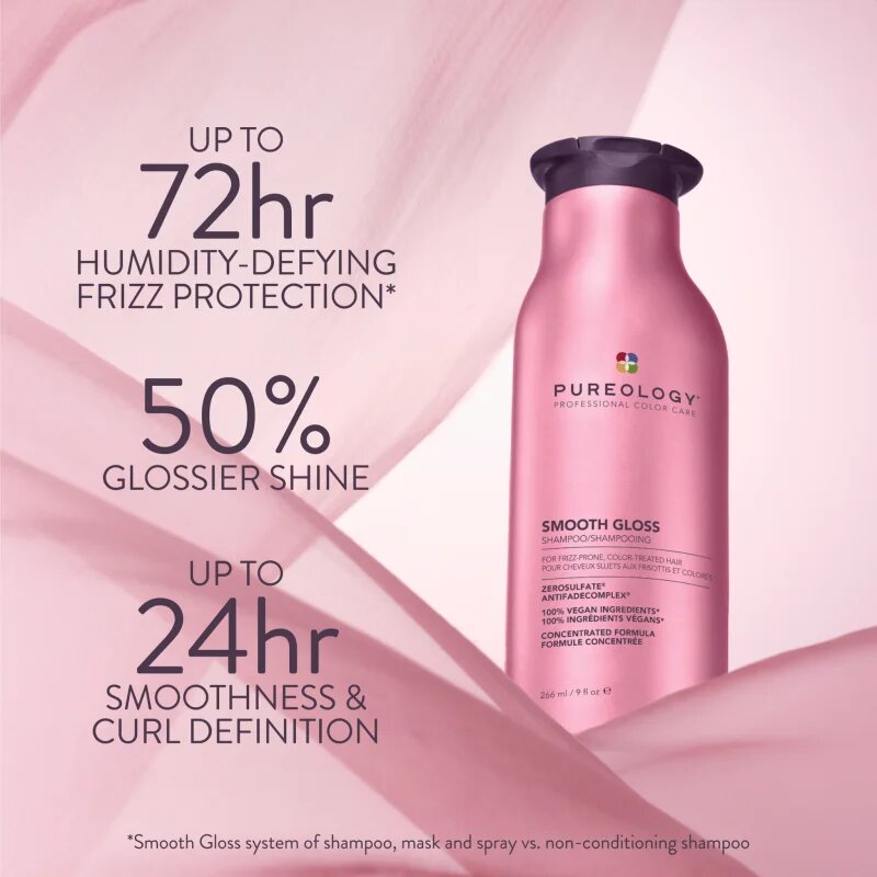 Pureology Smooth Gloss élénkítő sampon hajra hölgyeknek 266 ml