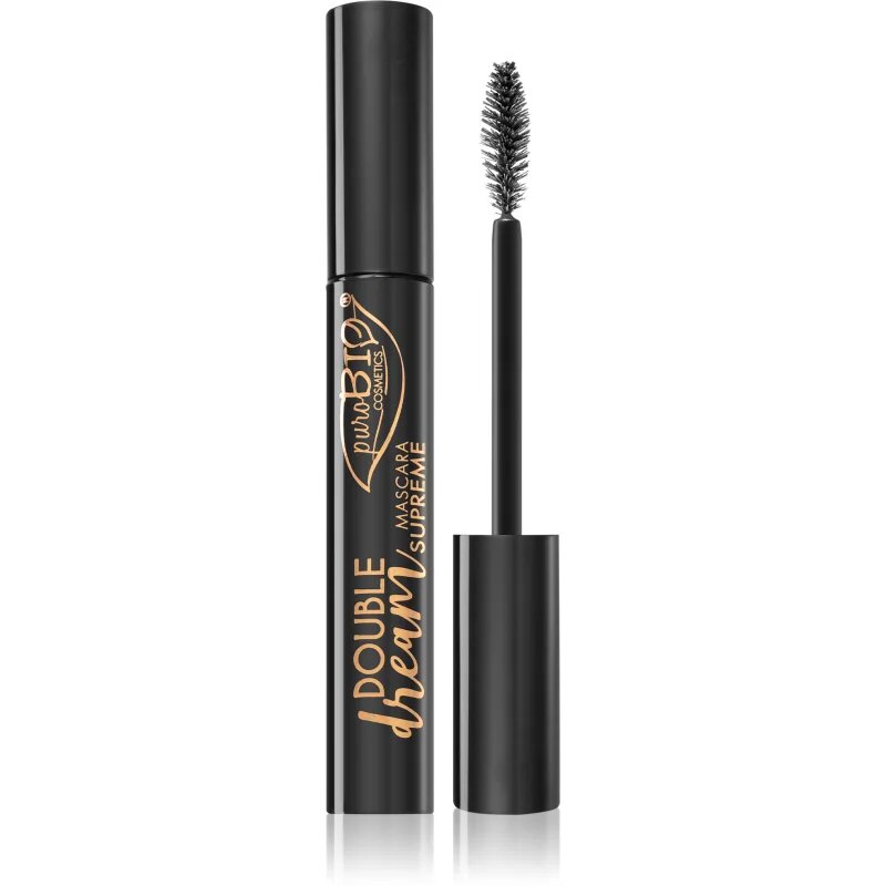 puroBIO Cosmetics Double Dream formázó szempillaspirál tápláló hatással 11 ml