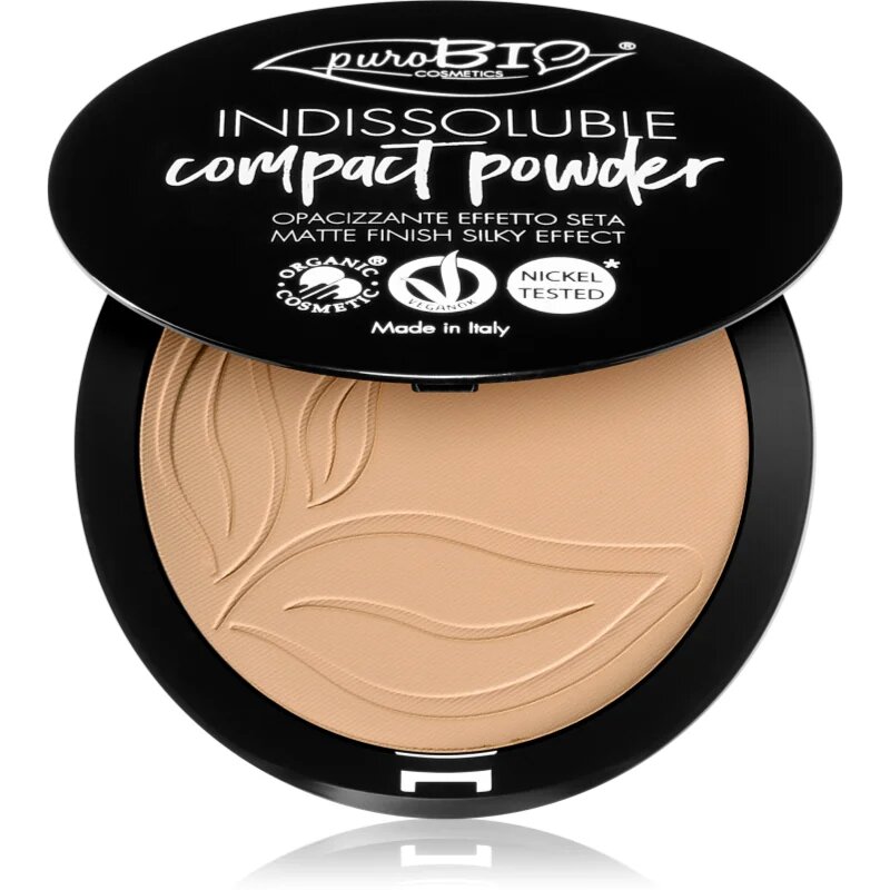 puroBIO Cosmetics Indissouble kompakt púder matt hatással árnyalat 03 9 g