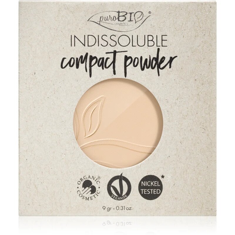 puroBIO Cosmetics Indissouble kompakt púder utántöltő árnyalat T01 9 g