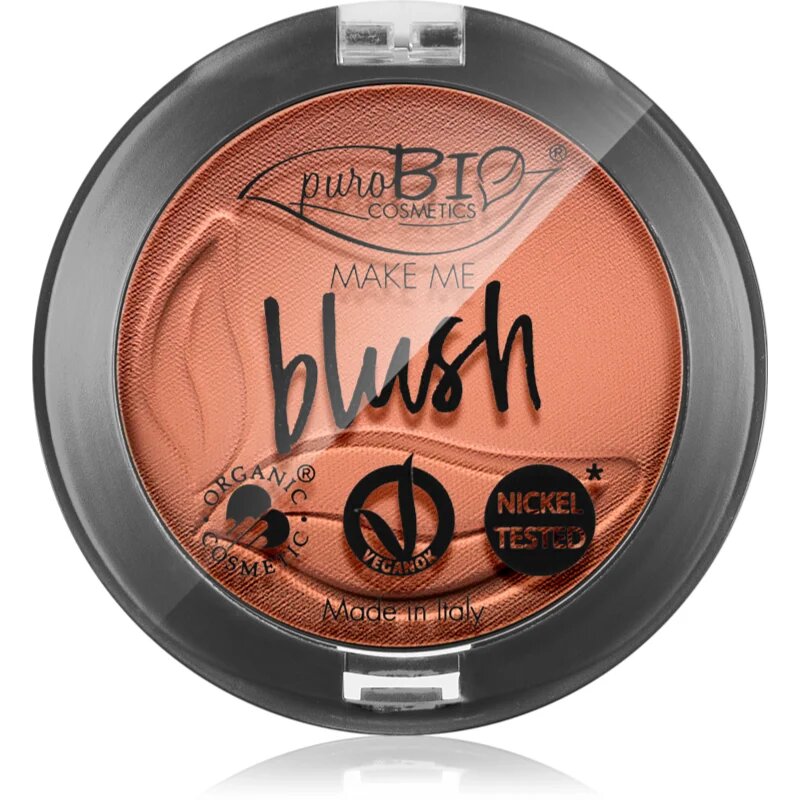 puroBIO Cosmetics Long-lasting Blush hosszantartó arcpír árnyalat 02 Matte Coral Pink 5.2 g