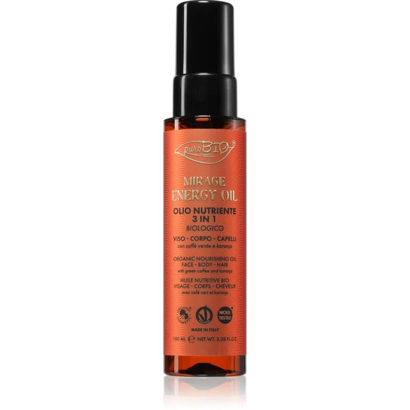 puroBIO Cosmetics Mirage Energy Oil multifunkcionális olaj arcra testre és hajra 100 ml