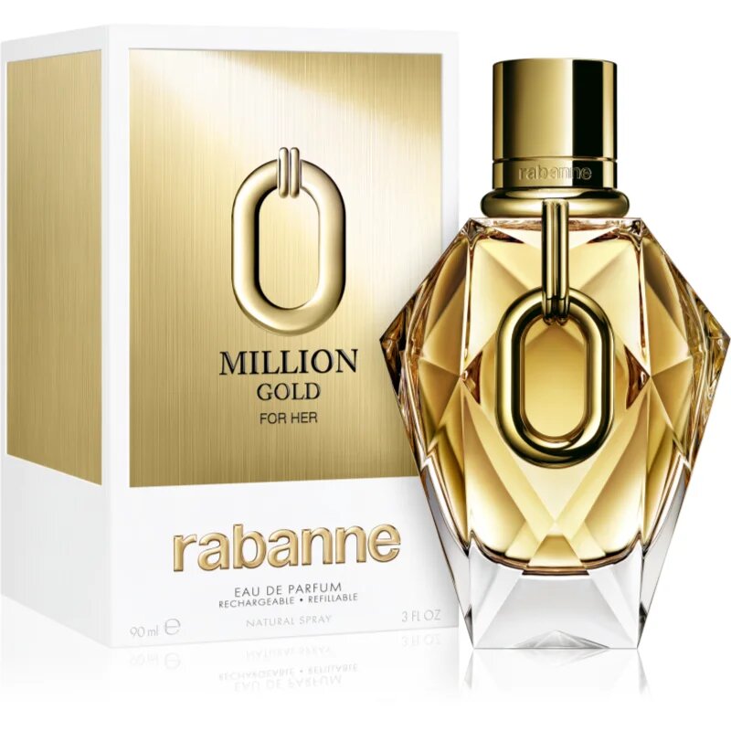 Rabanne Million Gold For Her Eau de Parfum utántölthető hölgyeknek 90 ml