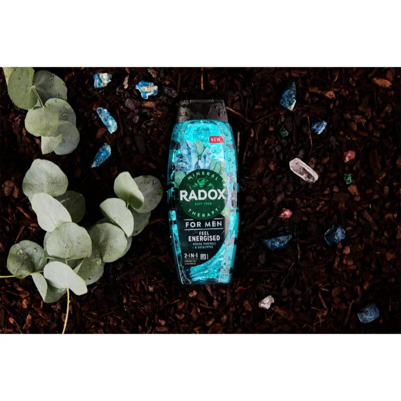 Radox Feel Energised fürdőgél férfiaknak 2 az 1-ben 450 ml