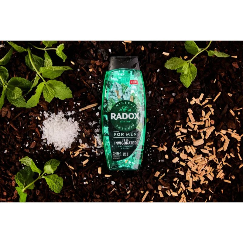 Radox Feel Invigorated fürdőgél férfiaknak 2 az 1-ben 450 ml