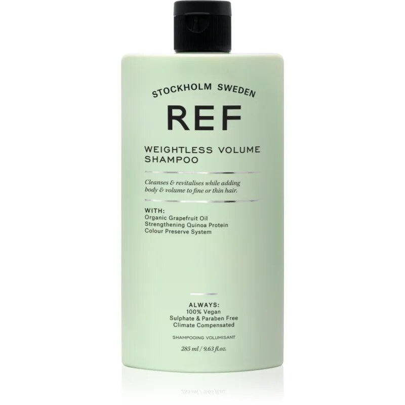 REF Weightless Volume Shampoo Sampon finom lesimuló hajra dús haj a gyökerektől 285 ml
