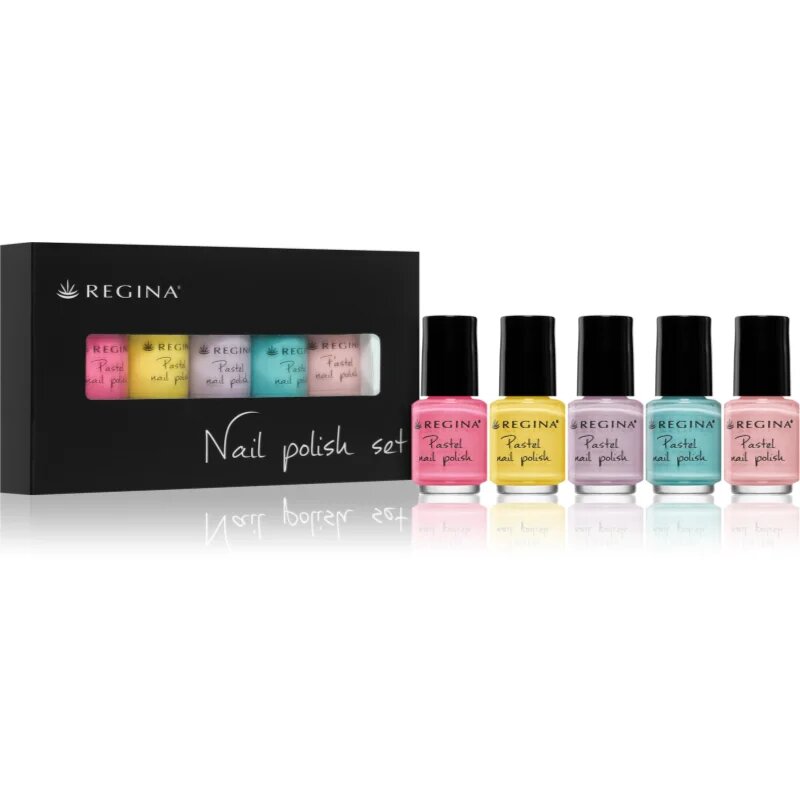 Regina Pastel körömlakk szett árnyalatok széles választéka 113 143 57 144 145 5x4 ml