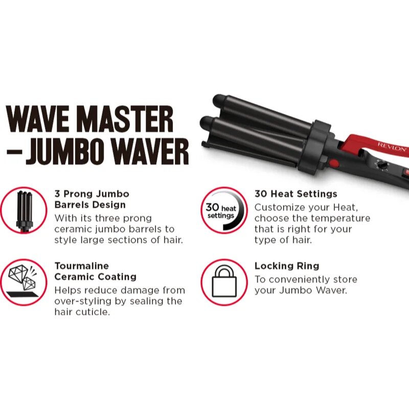 Revlon Beauty Wave Master Jumbo tripla hajsütővas 1 db