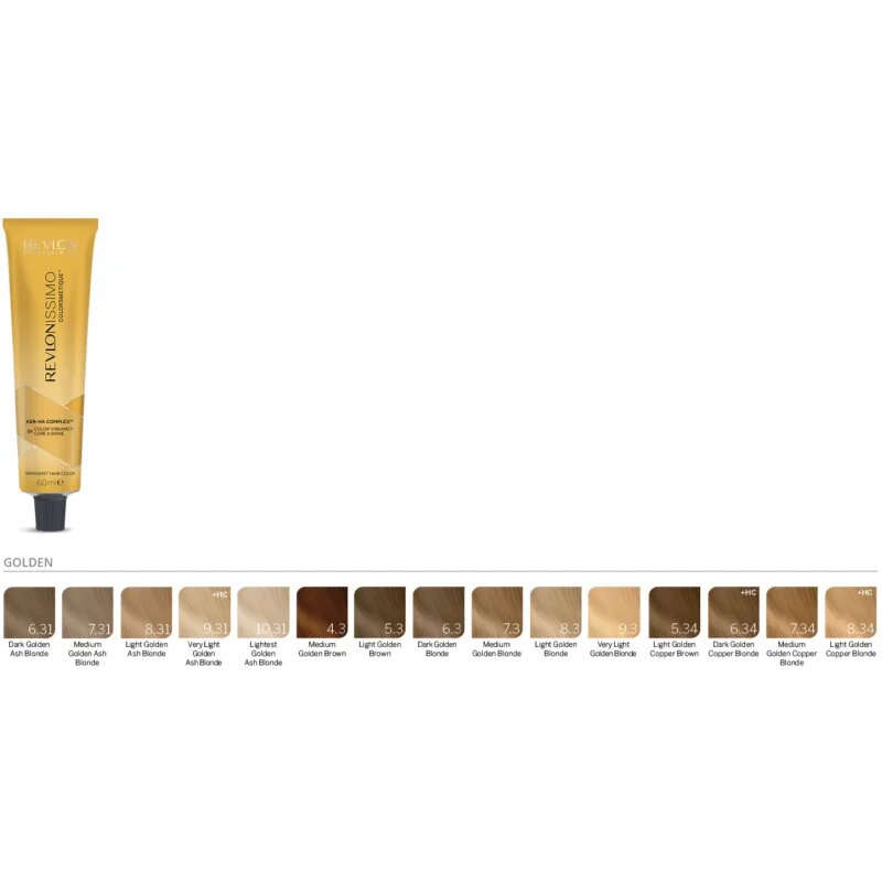 Revlon Professional Revlonissimo Colorsmetique Golden Shades tartós hajfesték a szőke meleg árnyalataiért 7.31 60 ml