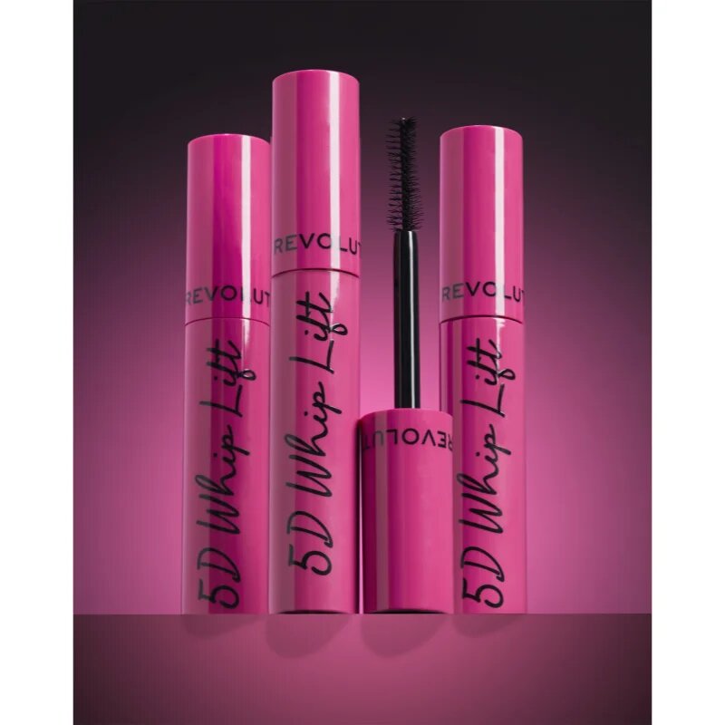 Revolution 5D Lash Whip Lift legyező hatású szempillaspirál a hosszú és dús pillákért árnyalat Black 12 ml
