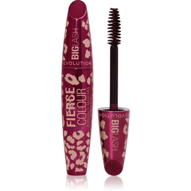 Revolution Big Lash Fierce Colour szempillaspirál a dús pillákért árnyalat Burgundy 9 g