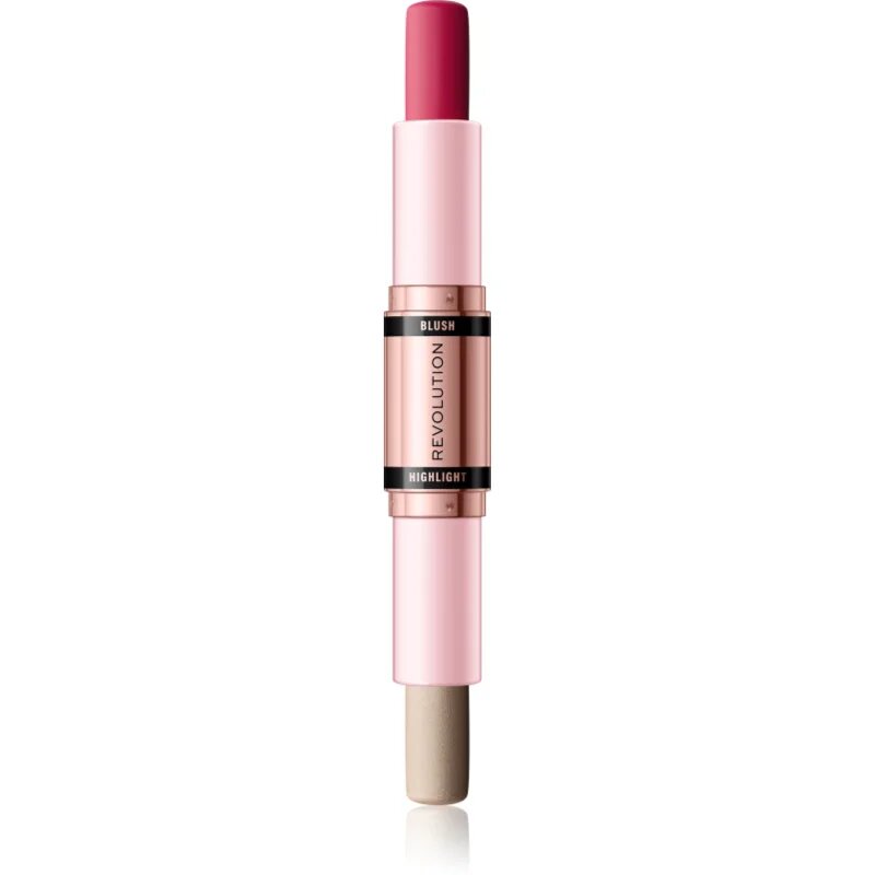 Revolution Blush & Highlight Cream Blush & Highlight stift árnyalat Mauve Glow 2x4.3 g