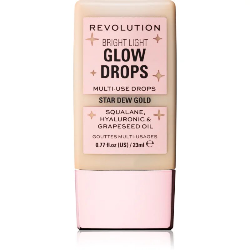 Revolution Bright Light Glow Drops folyékony bőrélénkítő árnyalat Golden Star Dew 23 ml