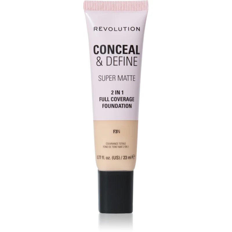 Revolution Conceal & Define mattító alapozó árnyalat F3N 23 ml