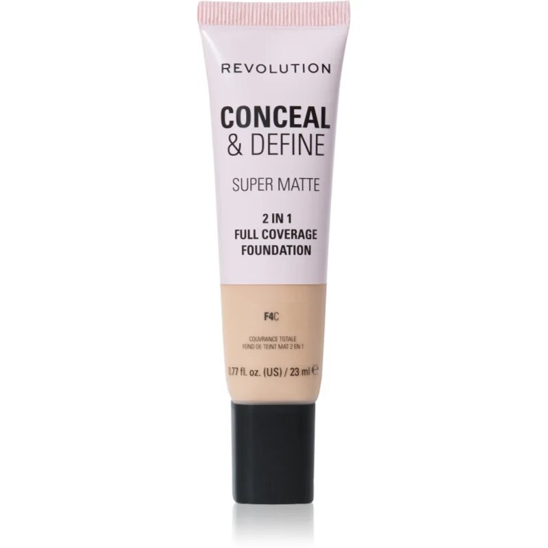 Revolution Conceal & Define mattító alapozó árnyalat F4C 23 ml