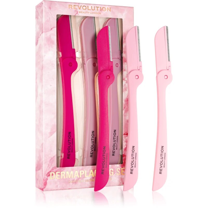 Revolution Dermaplaning Set szőreltávolító arcra és nyakra 3 db
