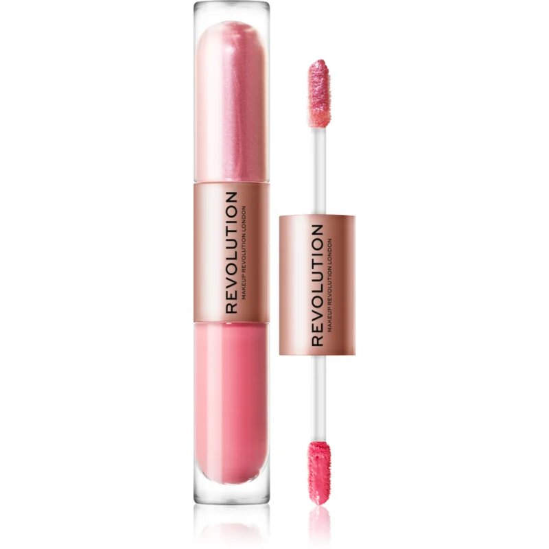 Revolution Double Up folyékony szemhéjfesték 2 az 1-ben árnyalat Blissful Pink 2x2.2 ml