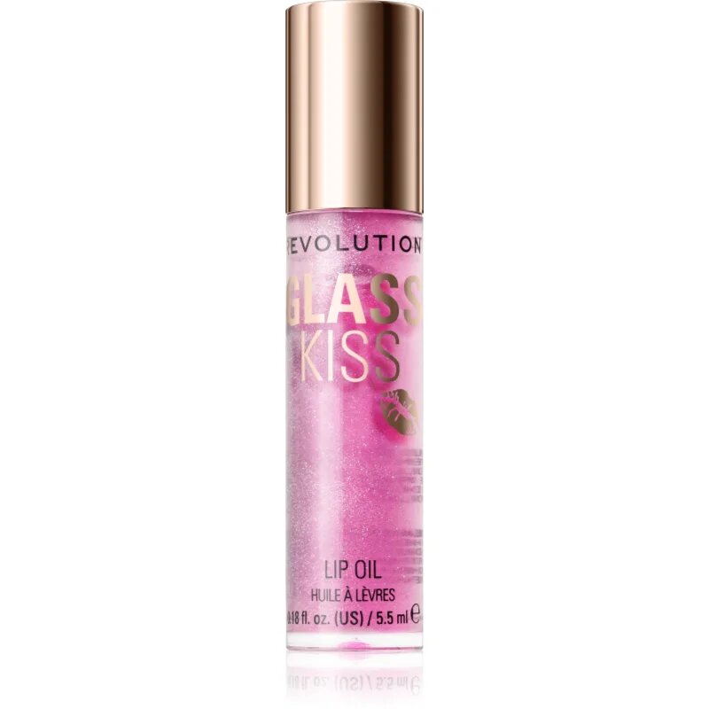 Revolution Glass Kiss csillogó olaj az ajkakra árnyalat Enchanted Purple 5.5 ml