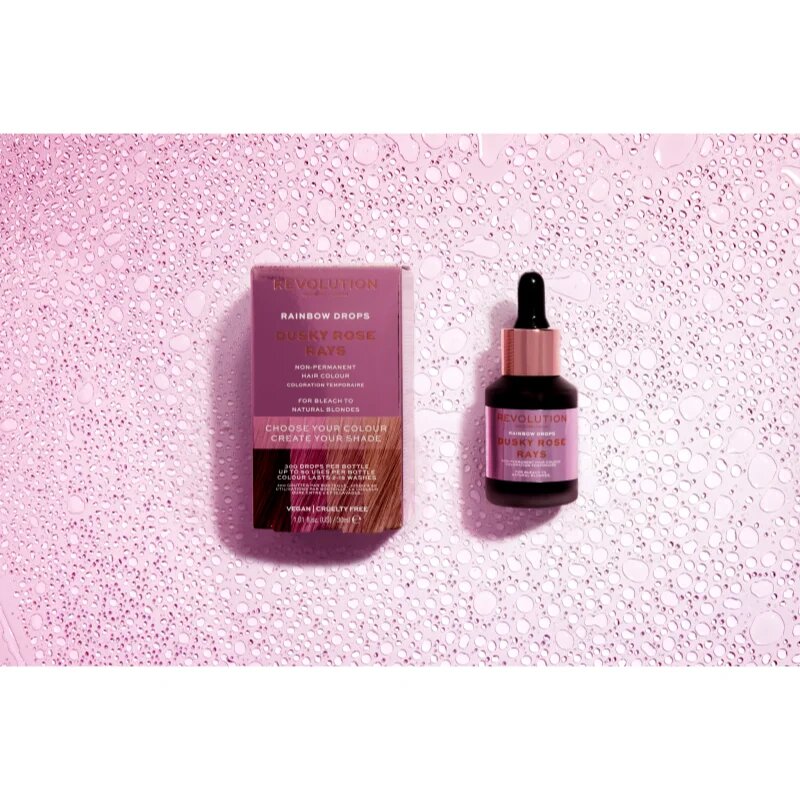 Revolution Haircare Rainbow Drops színező hajfesték árnyalat Rose Rays 30 ml