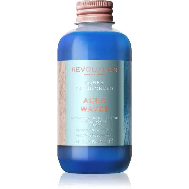 Revolution Haircare Tones For Blondes tonizáló balzsam szőke hajra árnyalat Aqua Waves 150 ml